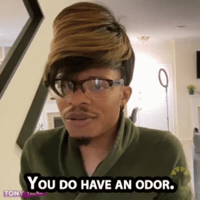 Man With Glasses And Big Haircut Says You Have Odor GIF