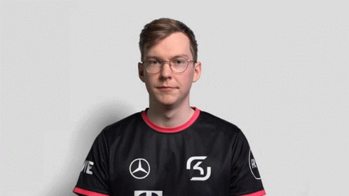 Man With Glasses And Black Mercedes Shirt GIF
