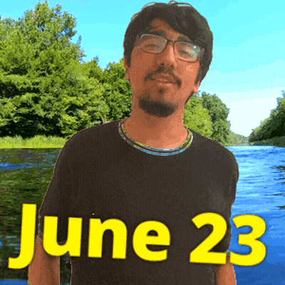 Man With Glasses And Black Shirt At River June 23 GIF
