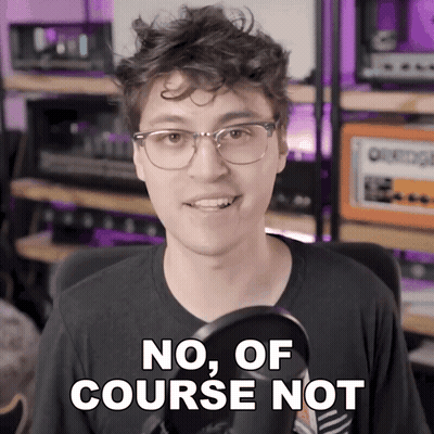 Man With Glasses And Black Shirt Says No Of Course Not GIF