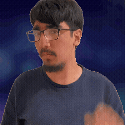 Man With Glasses And Blue Shirt Making Funny Face GIF