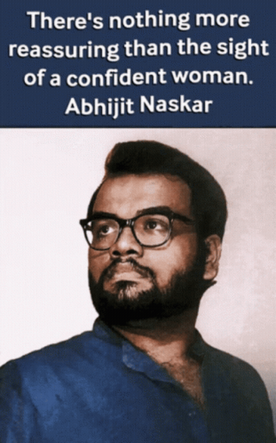 Man With Glasses And Blue Shirt Quote From Abhijit Naskar GIF