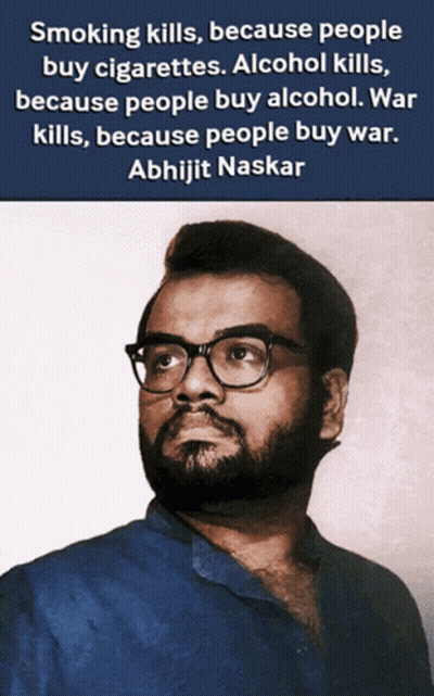 Man With Glasses And Blue Shirt Quoting Abhijit Naskar GIF