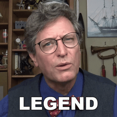 Man With Glasses And Blue Shirt Saying Legend GIF