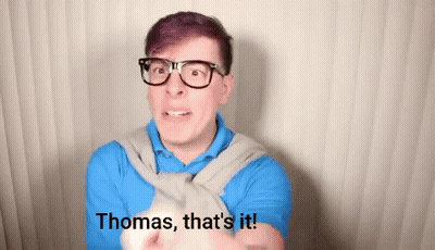 Man With Glasses And Blue Shirt Says Thomas That's It GIF