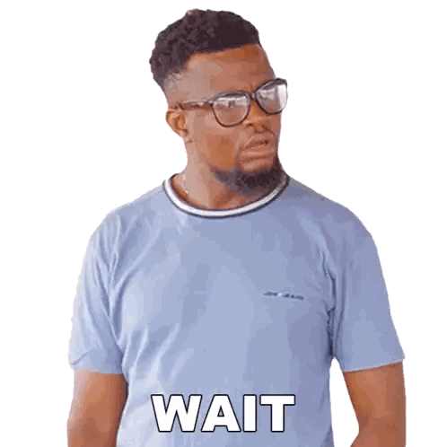 Man With Glasses And Blue 'Wait' Shirt Sticker