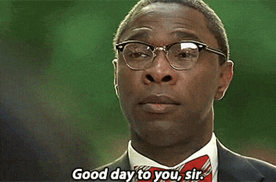 Man With Glasses And Bow Tie Saying Good Day To You Sir GIF