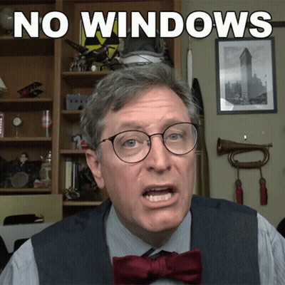 Man With Glasses And Bow Tie Saying No Windows GIF