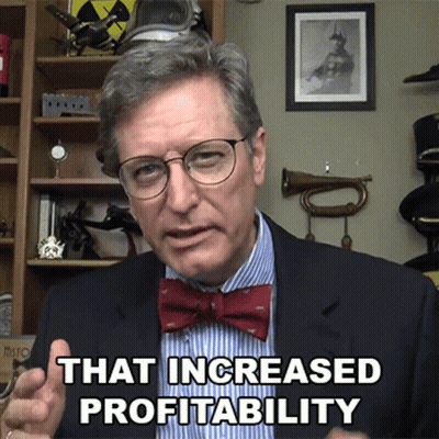 Man With Glasses and Bow Tie Says That Increased Profitability