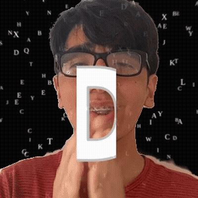 Man With Glasses And Braces Letter D GIF