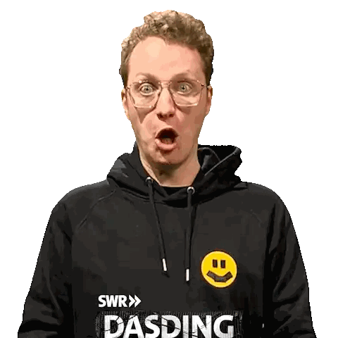 Man With Glasses And Dasding Hoodie Sticker