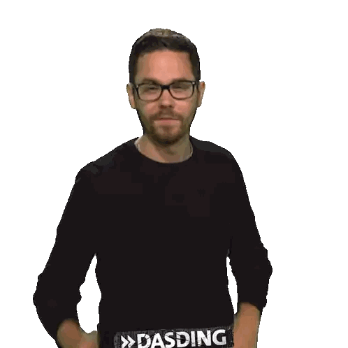 Man With Glasses And Dasding Shirt Giving Thumbs Up Sticker