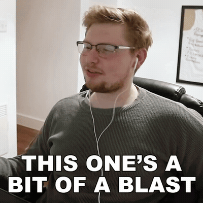 Man With Glasses and Ear Buds Says This One's a Bit of a Blast