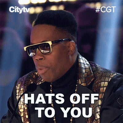 Man With Glasses And Gold Jacket Hats Off To You GIF