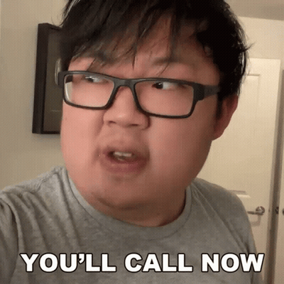 Man With Glasses And Gray Shirt Says You'll Call Now GIF