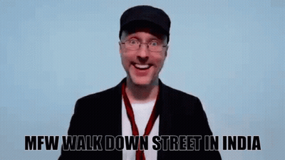 Man With Glasses And Hat MFW Walk Down Street India GIF