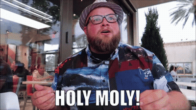 Man With Glasses And Hat Saying Holy Moly GIF