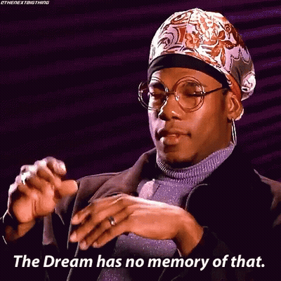 Man With Glasses And Hat Says Dream Has No Memory GIF