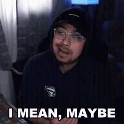 Man With Glasses And Hat Says I Mean Maybe GIF