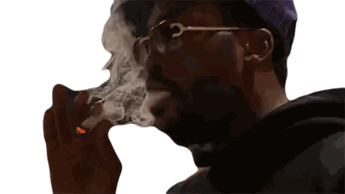 Man With Glasses And Hat Smoking Cigarette Sticker