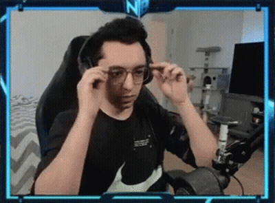 Man With Glasses And Headphones At Computer GIF