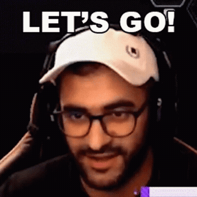 Man With Glasses And Headphones In White Hat Saying Let's Go GIF