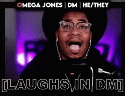 Man With Glasses And Headphones Laughing GIF