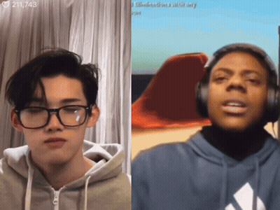 Man With Glasses And Headphones Next To Another Man GIF