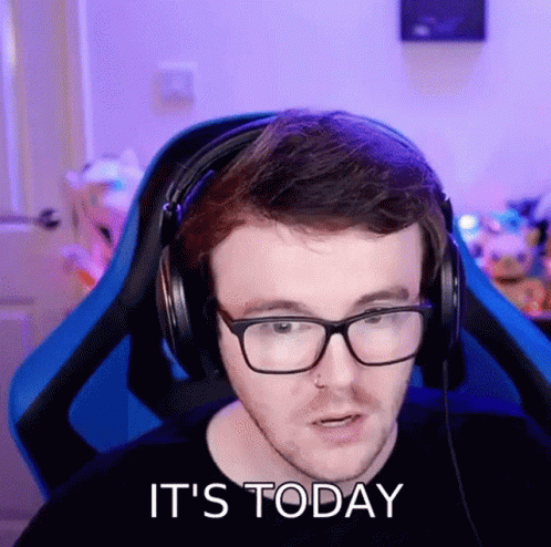 Man With Glasses And Headphones Saying It's Today GIF