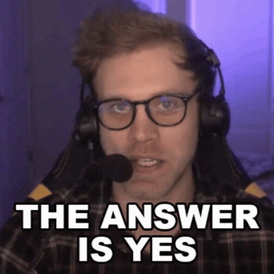 Man With Glasses And Headphones Saying The Answer Is Yes GIF