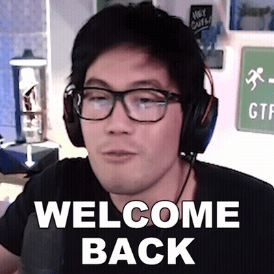 Man With Glasses And Headphones Saying Welcome Back GIF