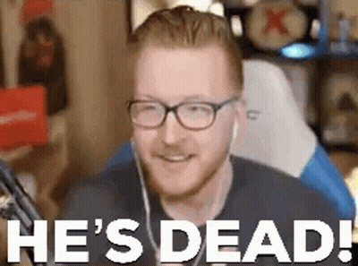 Man With Glasses And Headphones Says He's Dead GIF