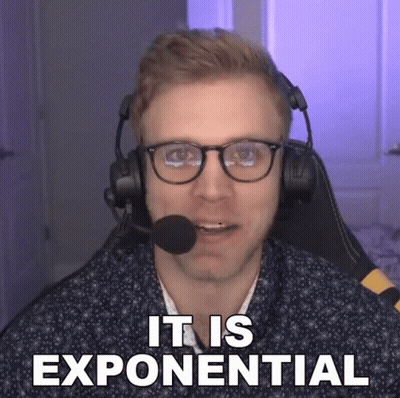 Man With Glasses and Headphones Says It Is Exponential