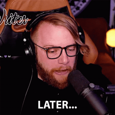 Man With Glasses And Headphones Says Later GIF
