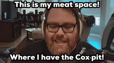 Man With Glasses And Headphones Says Meat Space GIF