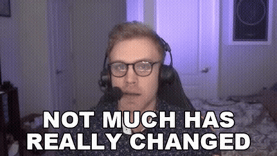 Man With Glasses And Headphones Says Not Much Has Really Changed GIF