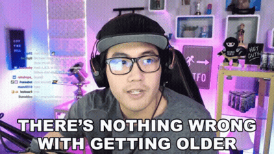 Man With Glasses And Headphones Says Nothing Wrong With Getting Older GIF