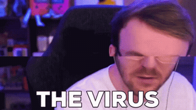 Man With Glasses And Headphones Says The Virus GIF