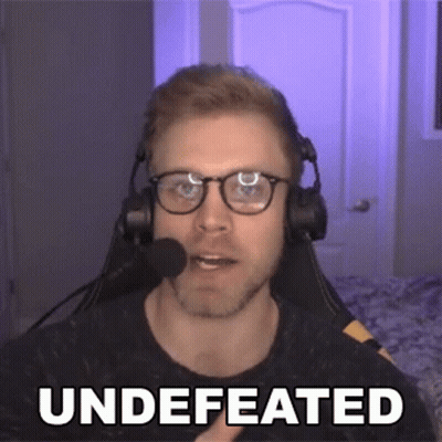 Man With Glasses And Headphones Says Undefeated GIF
