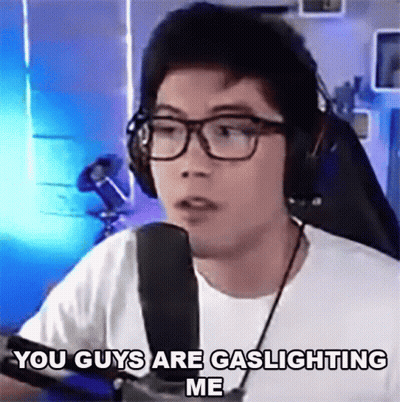 Man With Glasses And Headphones Says You Guys Are Gaslighting Me GIF
