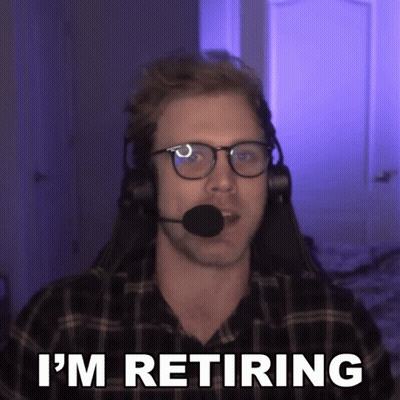 Man With Glasses And Headset Saying I'm Retiring GIF