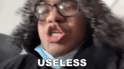 Man With Glasses And Mask Saying Useless GIF