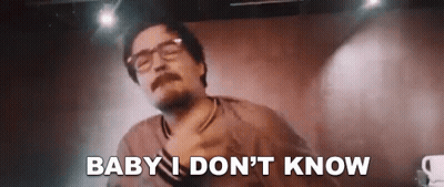 Man With Glasses And Mustache Dancing Says Baby I Don't Know GIF
