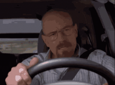 Man With Glasses And Mustache Driving Car GIF