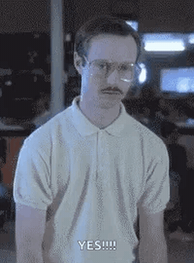 Man With Glasses And Mustache Giving Yes Sign GIF