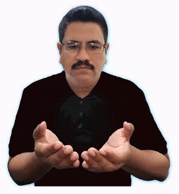 Man With Glasses And Mustache Holding Hands GIF