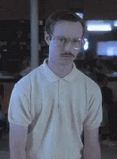 Man With Glasses And Mustache In White Shirt GIF