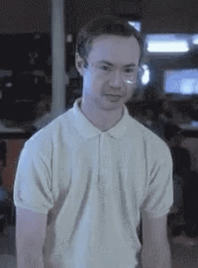 Man With Glasses And Mustache In White Shirt GIF