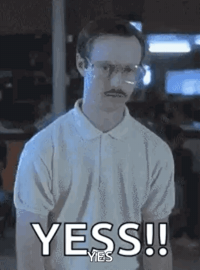 Man With Glasses And Mustache In White Shirt Saying Yes GIF