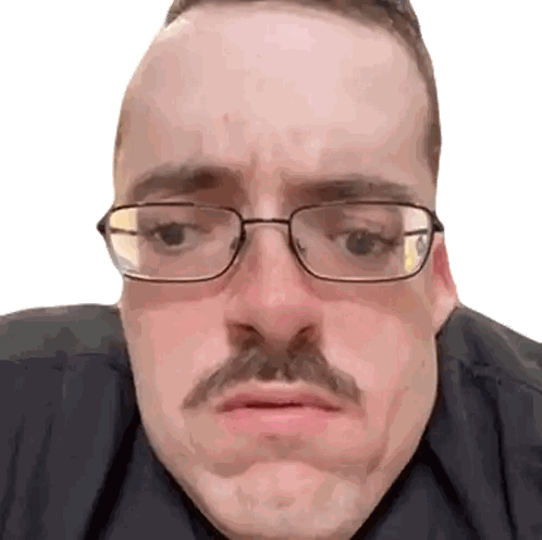Man With Glasses And Mustache Making Face Sticker